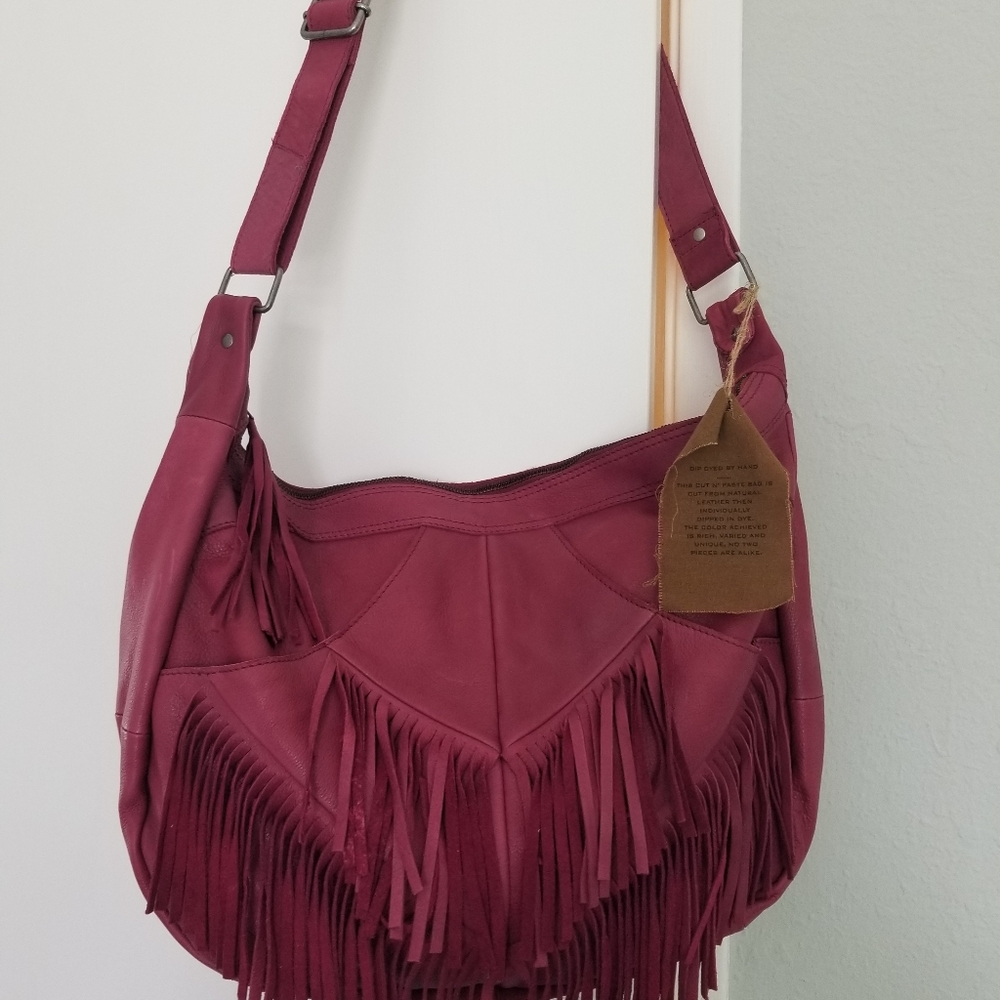 Cut N Paste Fringe Shoulder Crossbody Bag